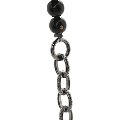 Chanel Graduated Pearl CC Long Necklace Ruthenium Grey Black 7 of 7