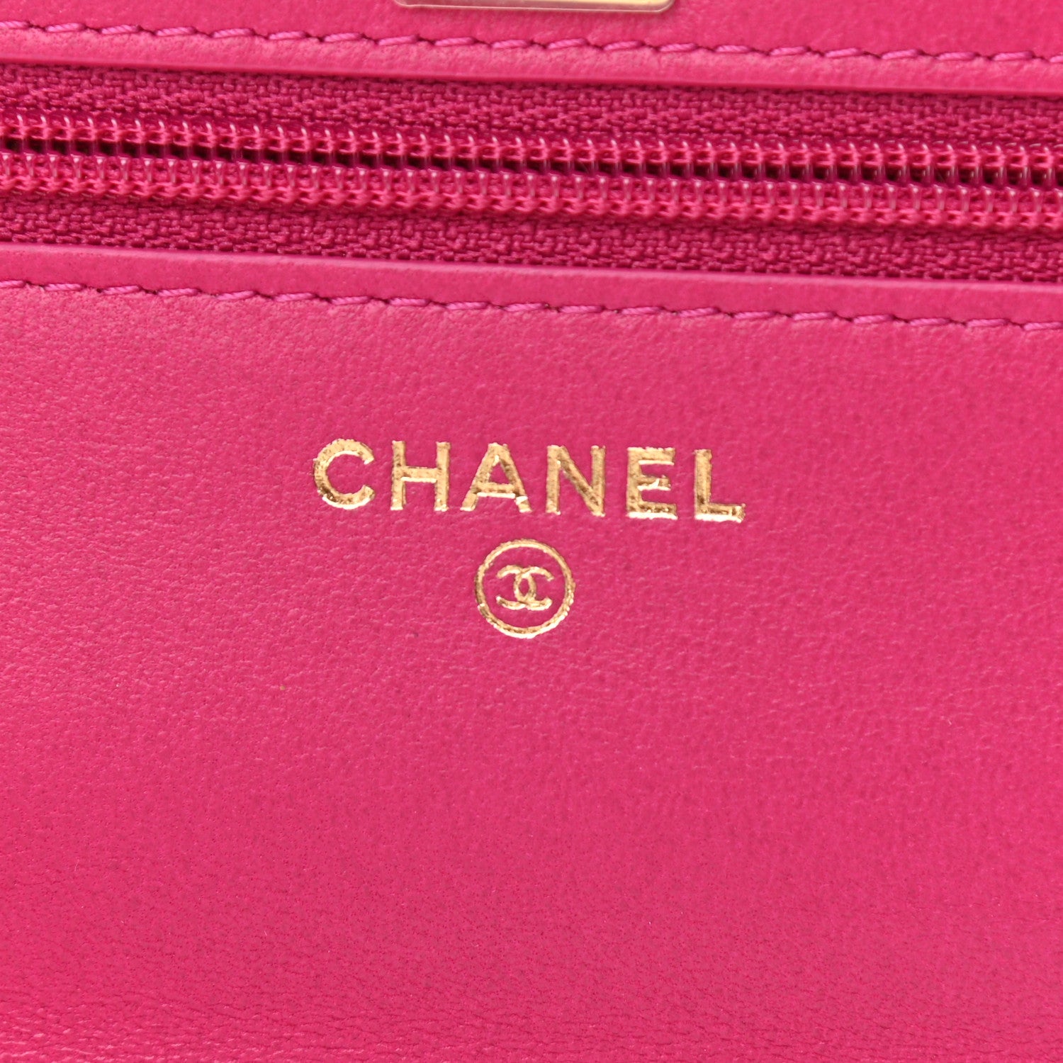Chanel Lambskin Quilted CC Pearl Crush Wallet on Chain WOC Dark Pink 5 of 11