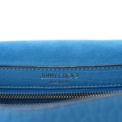 Jimmy Choo Grainy Calfskin Small Lockett Shoulder Bag Blue 8 of 9