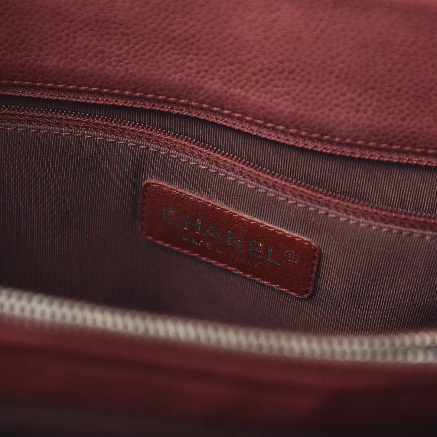Caviar Quilted Grand Shopping Tote GST Dark Red