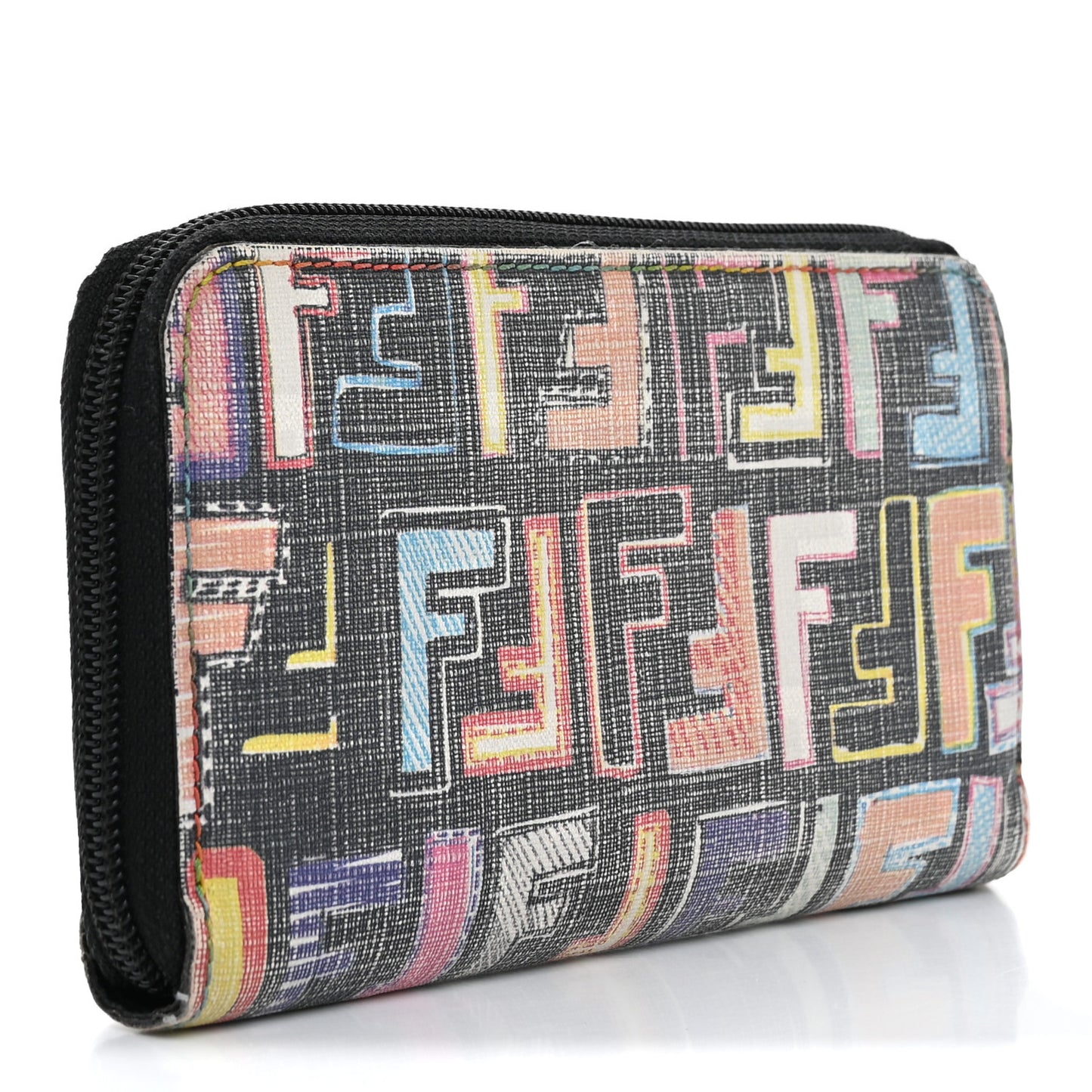 Zucca Spalmati Vitello FF Multicolor Zip Around Wallet Multicolor