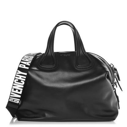 Givenchy Waxed Calfskin Medium Nightingale Logo Strap Black 1 of 8
