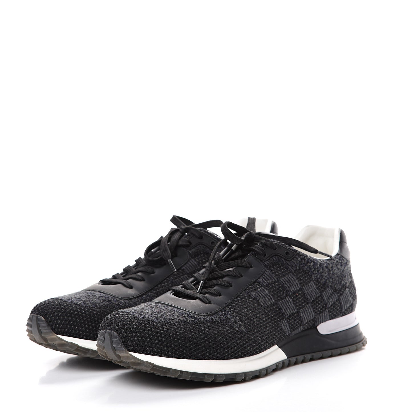 Calfskin Damier Run Away Sneakers 8.5 Graphite