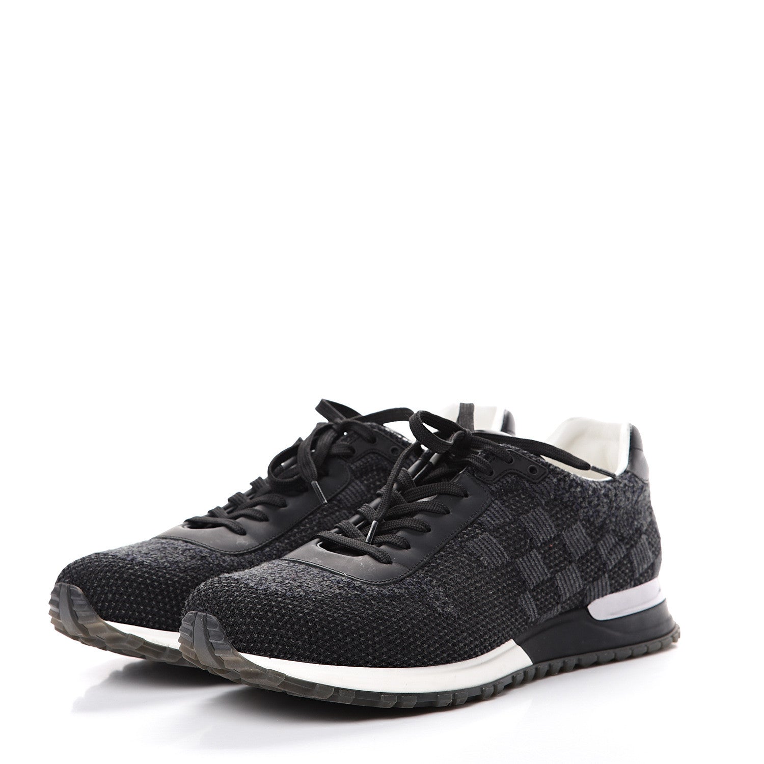 Louis Vuitton Calfskin Damier Run Away Sneakers 8.5 Graphite 3 of 7
