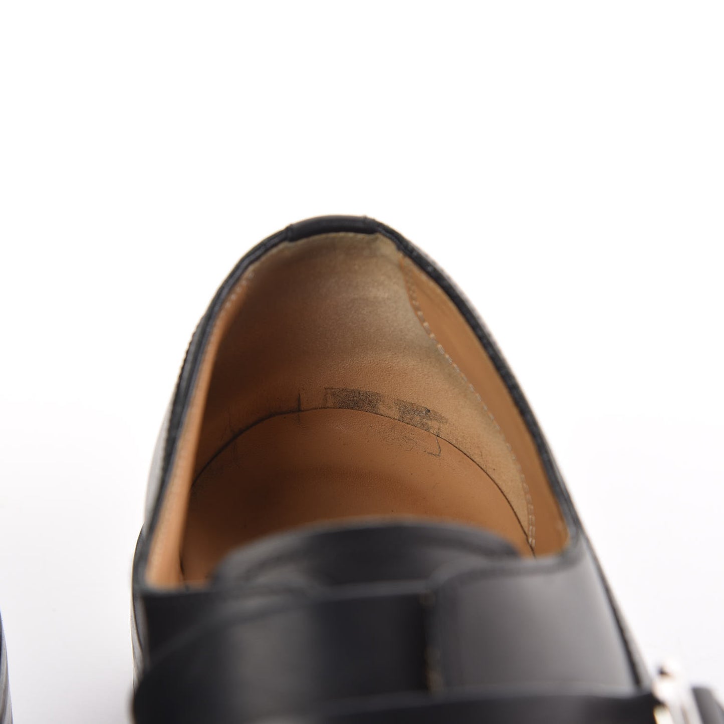Calfskin Mens Buckle Loafers 42.5 Black