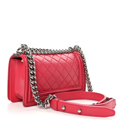 Chanel Lambskin Quilted Small Boy Flap Dark Pink 3 of 10