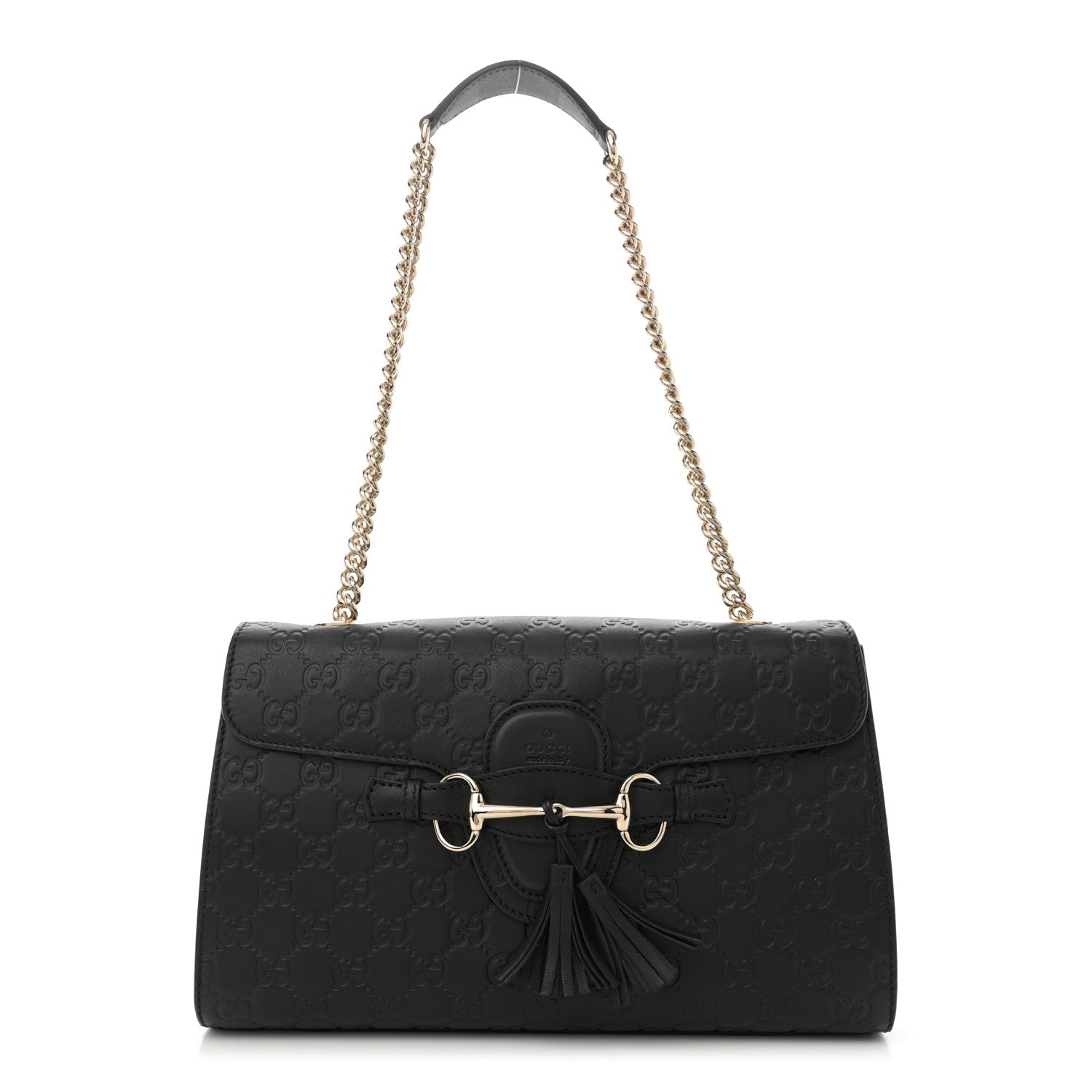 Gucci Guccissima Medium Emily Chain Shoulder Bag Black 1 of 11