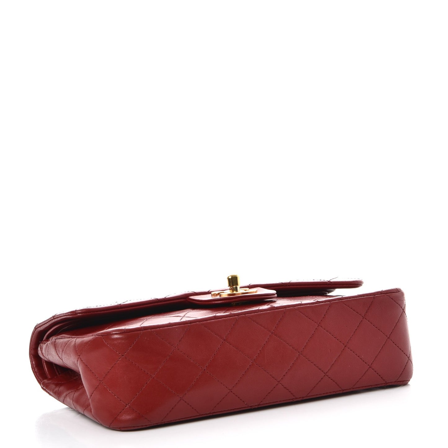 Lambskin Quilted Small Double Flap Red