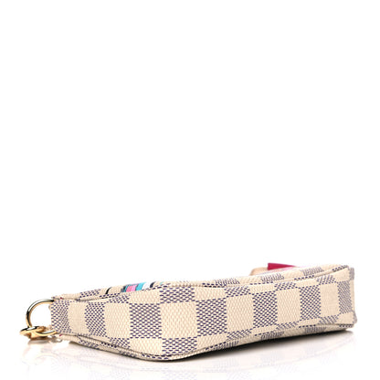 Louis Vuitton Damier Azur 2021 Christmas Animation Hollywood Mini Pochette Accessories Fuchsia 4 of 8