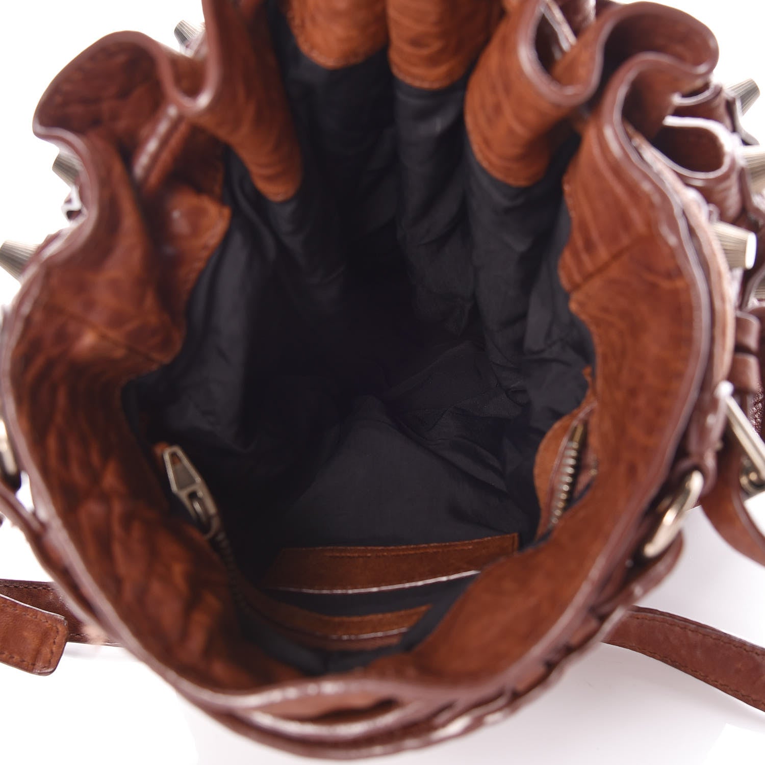 Alexander Wang Pebbled Lambskin Diego Bucket Bag Brown Brass Hardware 6 of 11