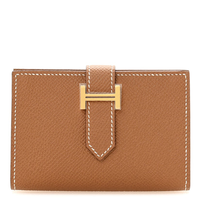 Hermes Epsom Bearn Card Holder Wallet Gold 1 of 8