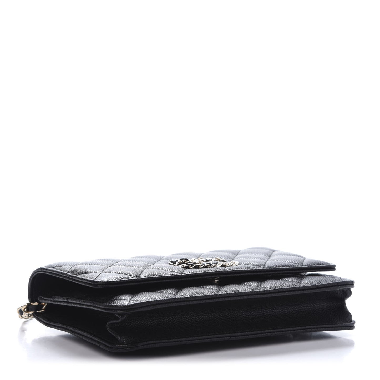 Caviar Quilted French New Wave Chain CC Wallet On Chain WOC Black