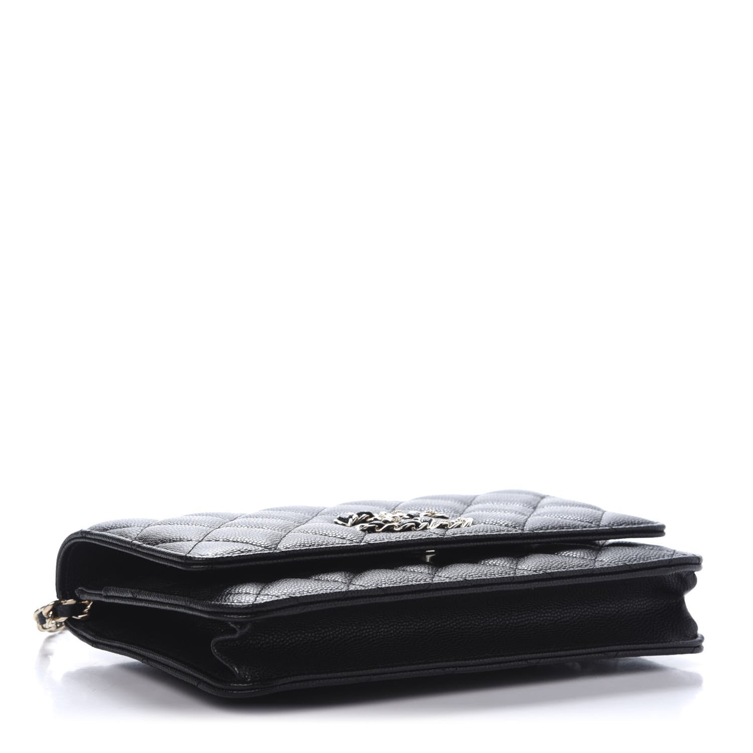 Chanel Caviar Quilted French New Wave Chain CC Wallet On Chain WOC Black 4 of 11