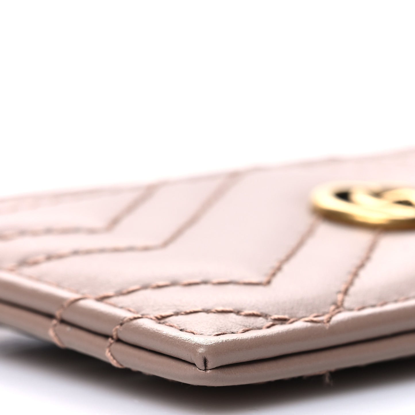 Calfskin Matelasse GG Marmont Card Holder Porcelain Rose