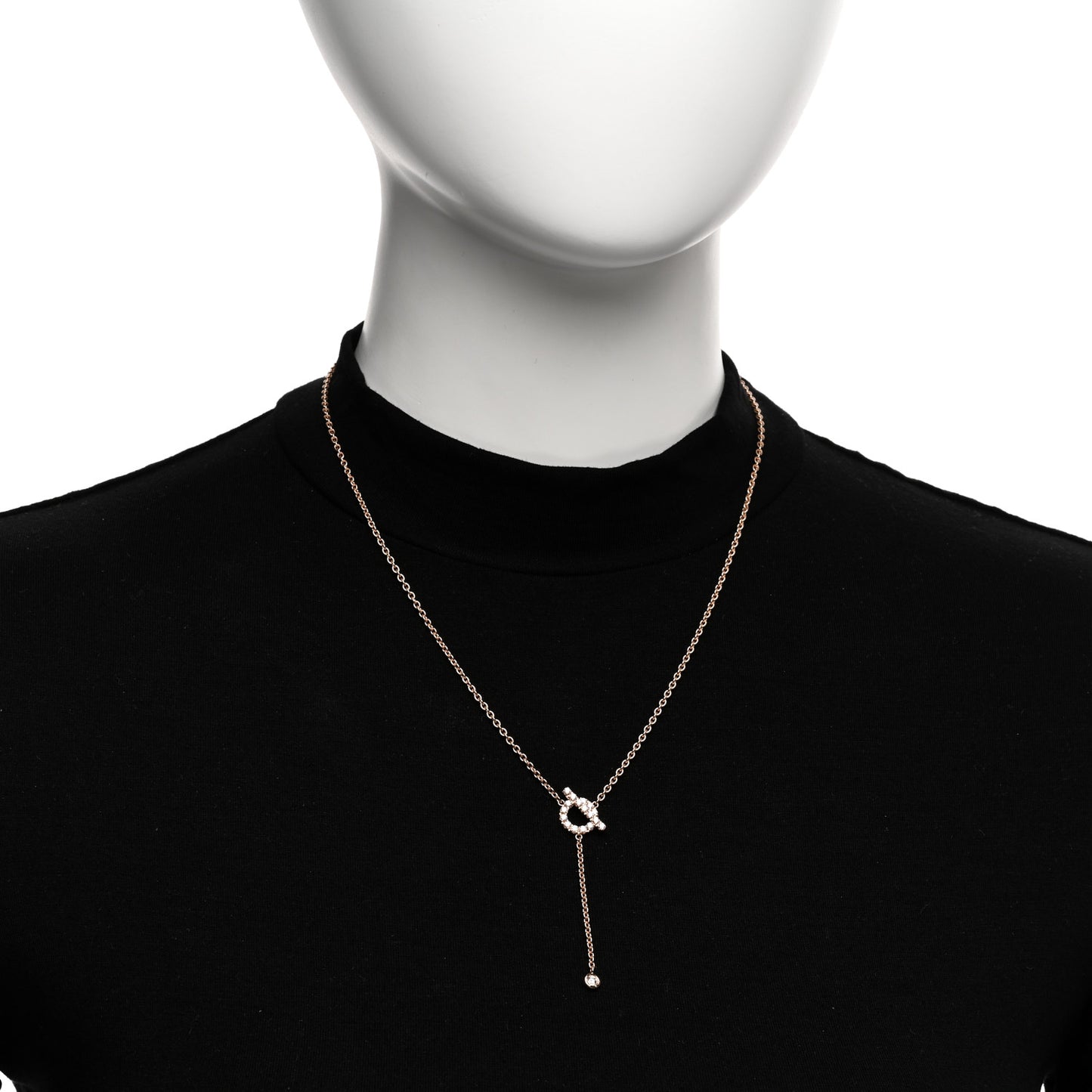 18K Rose Gold Diamond Finesse Lariat Necklace
