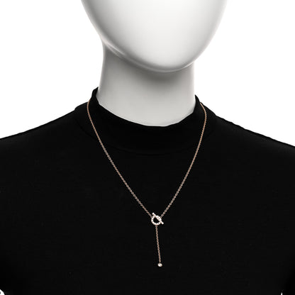 Hermes 18K Rose Gold Diamond Finesse Lariat Necklace 2 of 5