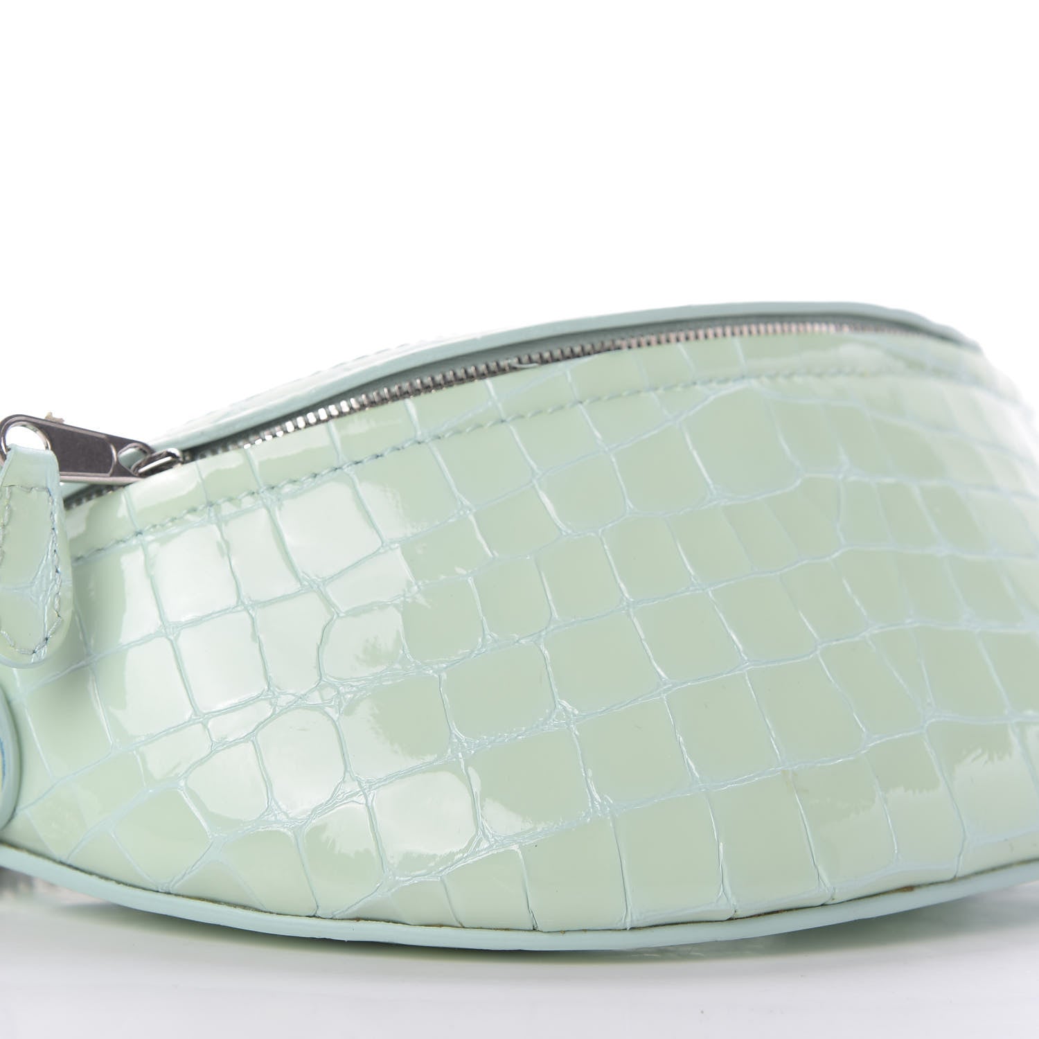 Balenciaga Shiny Calfskin Crocodile Embossed XXS Souvenir Belt Bag Green 6 of 13