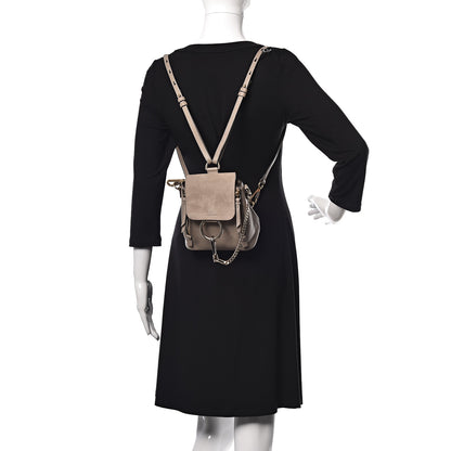 Chloe Suede Calfskin Mini Faye Backpack Motty Grey 2 of 10