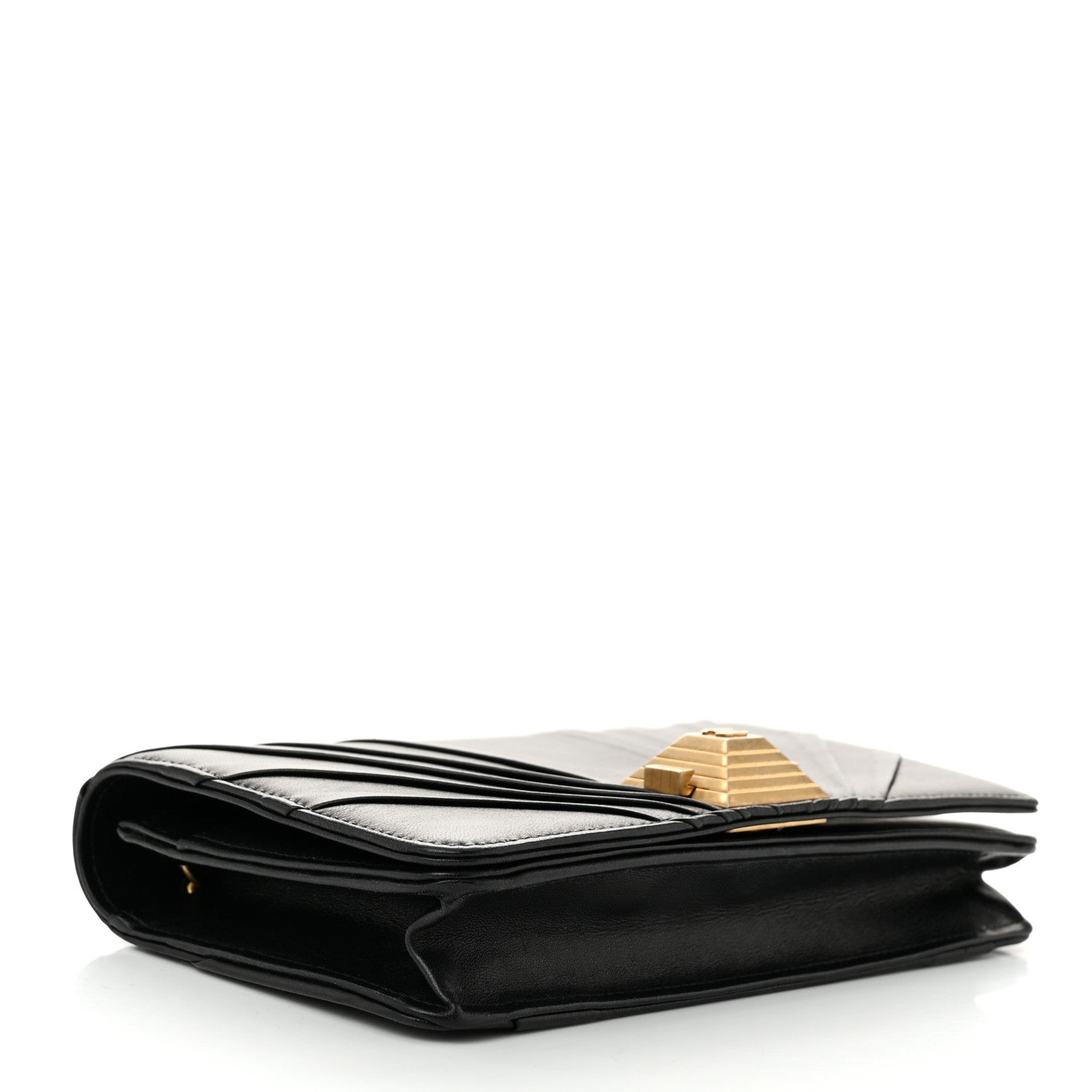 Chanel Lambskin Pyramid Wallet On Chain WOC Black 3 of 11