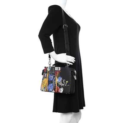 Fendi X NOEL FIELDING Cuoio Romano Painted Mini Peekaboo I SEE U Satchel Black Multicolor 2 of 11