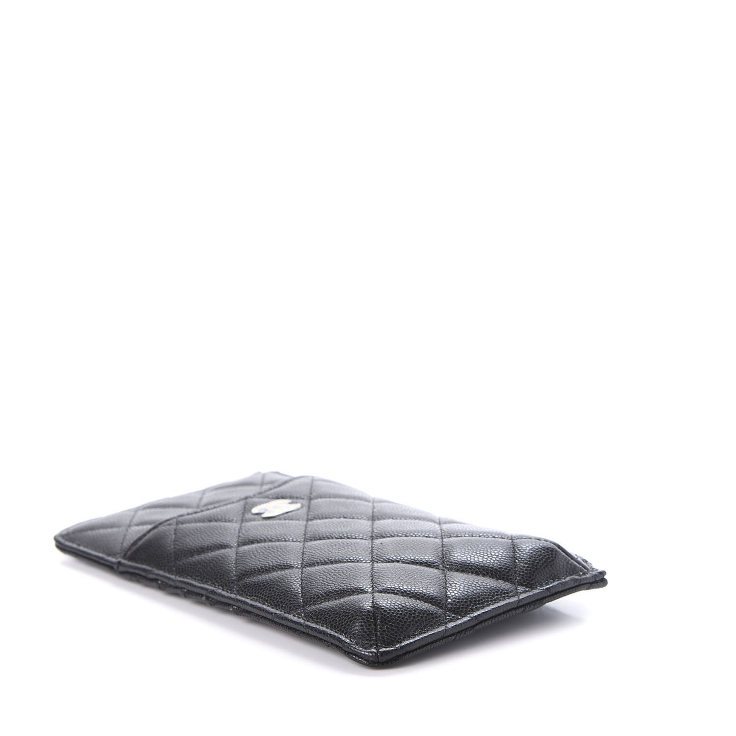 Caviar Quilted Classic Flat Wallet Pouch Black