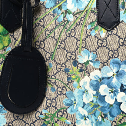 Gucci GG Supreme Monogram Blooms Small Reversible Tote Beige Blue Navy 7 of 16