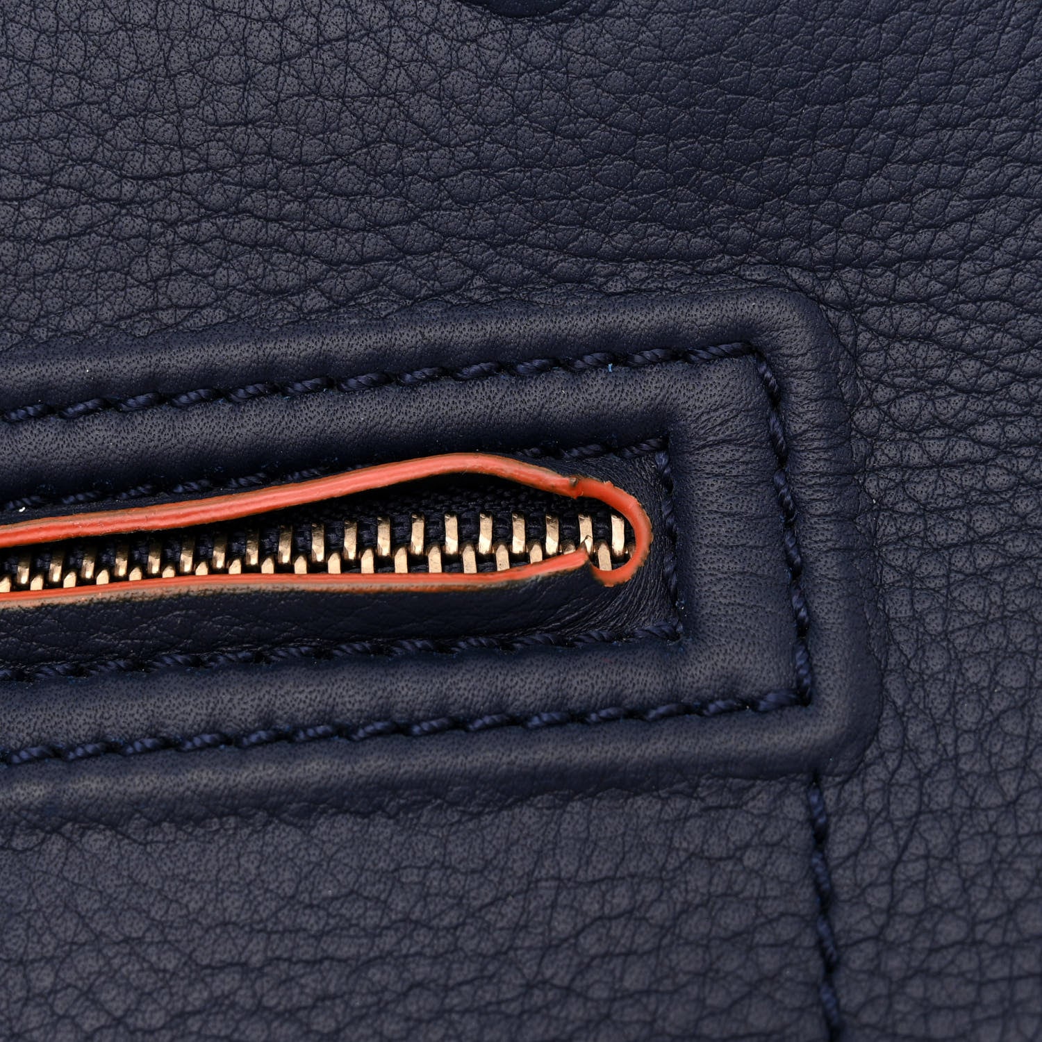 Celine Supple Calfskin Large Phantom Luggage Navy Blue Orange 12 of 17