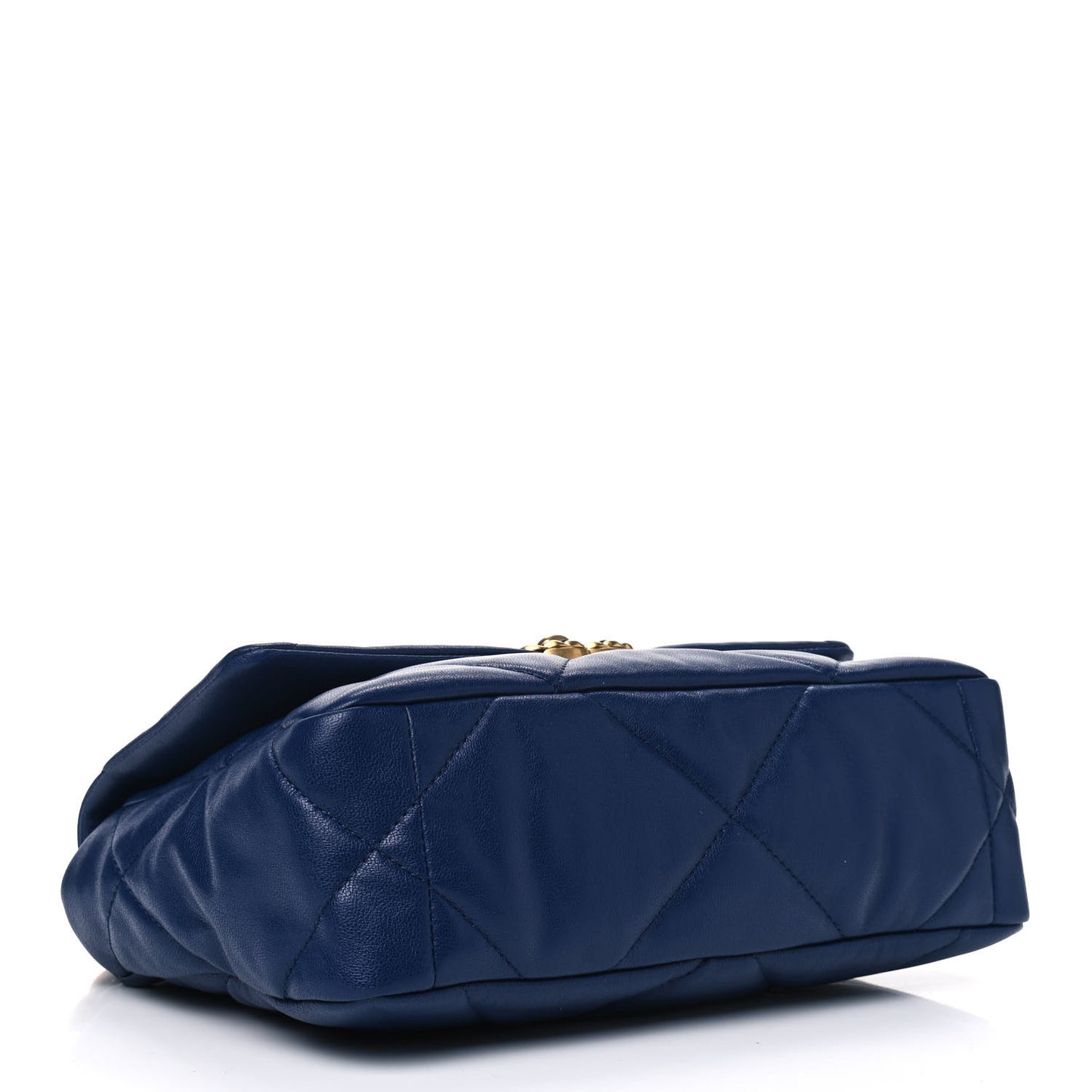 Goatskin Quilted Medium Chanel 19 Flap Dark Blue