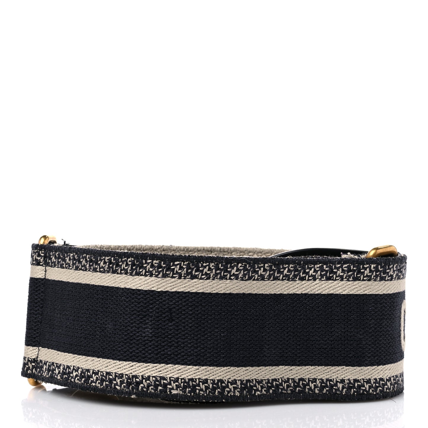 Canvas Embroidered Shoulder Strap Black
