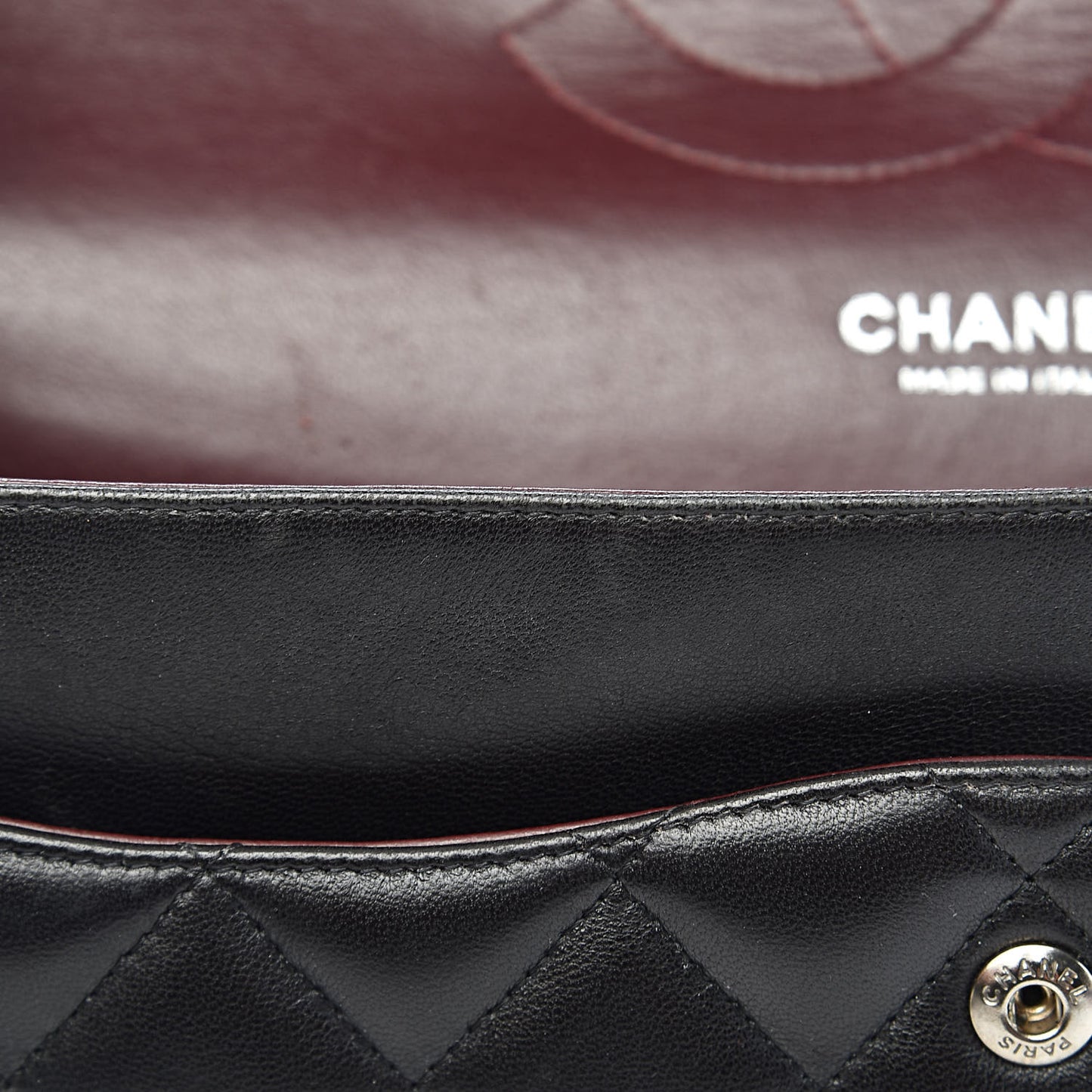 Lambskin Quilted Jumbo Double Flap Black