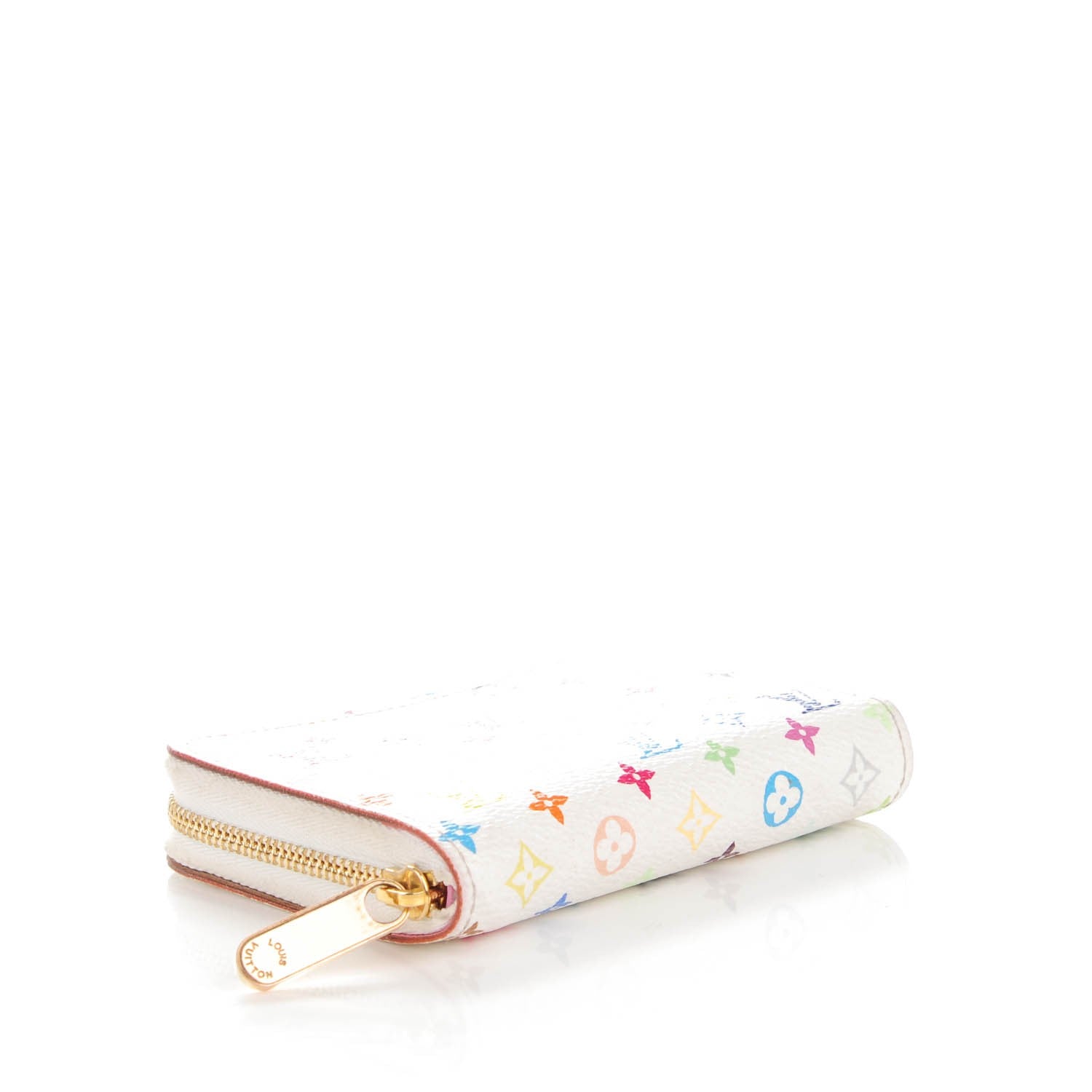 Louis Vuitton Monogram Multicolor Zippy Coin Purse Wallet White Litchi 4 of 7