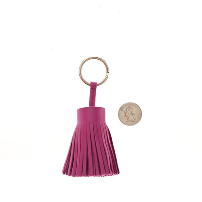 Hermes Lambskin Carmen Tassel Key Holder Rose Pourpre 2 of 4