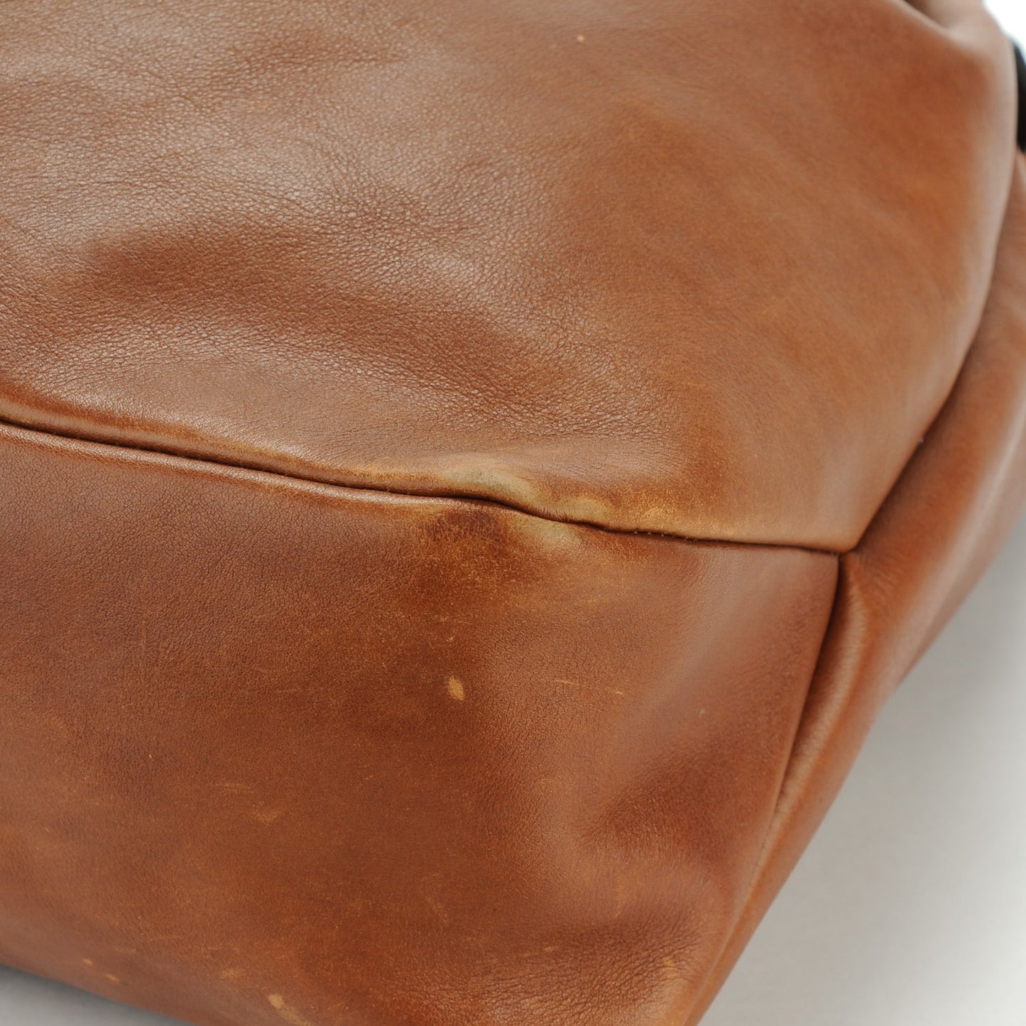 Calfskin Large Horsebit Chain Hobo Brown