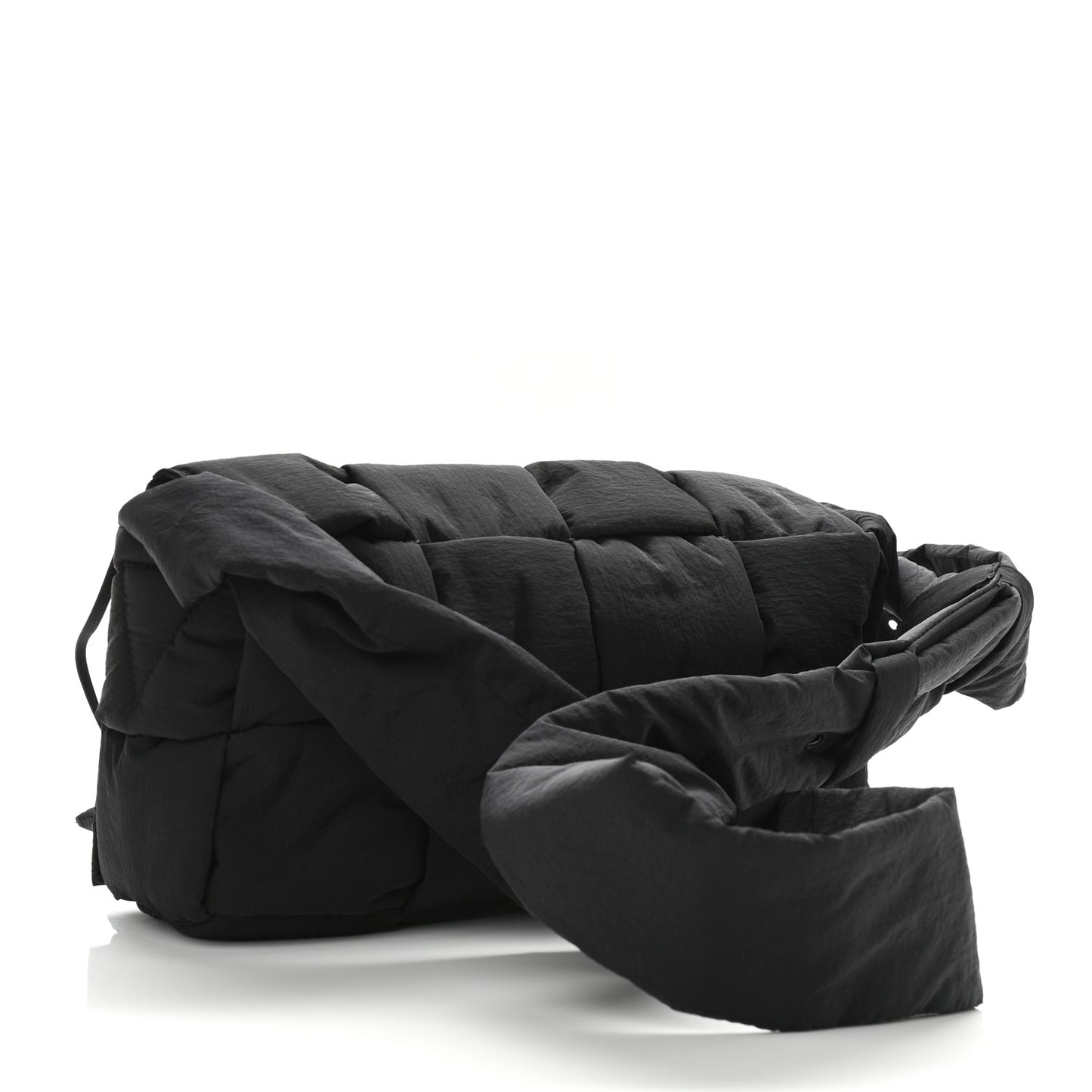Nylon Intrecciato Padded Tech Cassette Bag Black