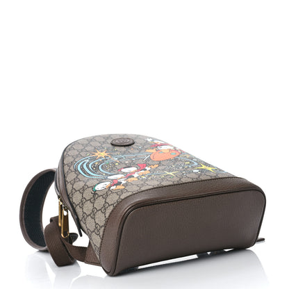 Gucci X DISNEY GG Supreme Monogram Donald Duck Small Interlocking G Dome Backpack Beige Multicolor New Acero 4 of 9