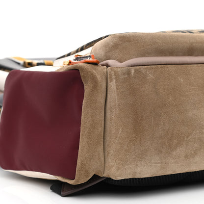 Fendi Nylon Fabric Jacquard Suede FF Explorer Backpack Tobacco Multicolor 8 of 9