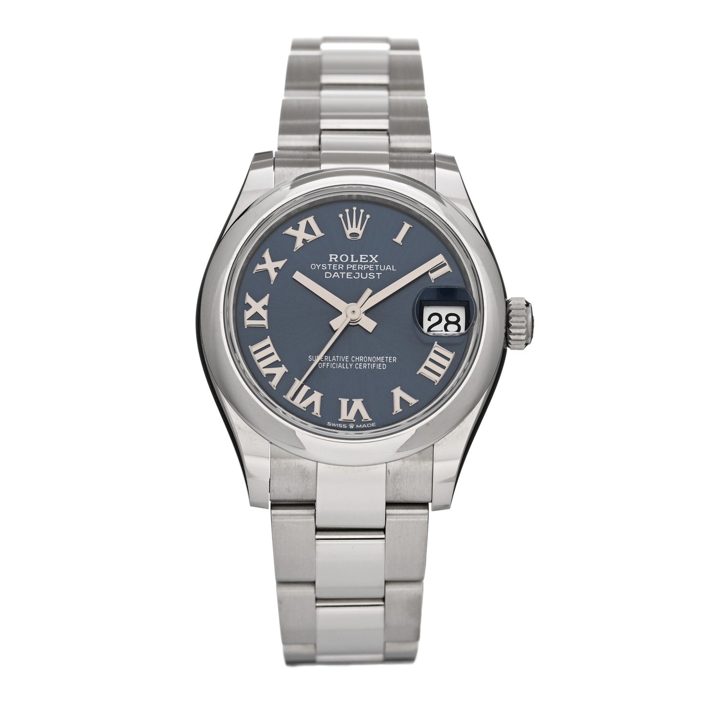 Stainless Steel 31mm Oyster Perpetual Datejust Watch Bright Blue Roman 278240