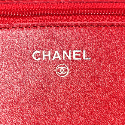 Chanel Caviar Timeless CC Wallet On Chain WOC Red 6 of 12