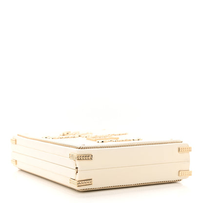 Chanel Lambskin Room Card Minaudiere Evening Bag White Gold 4 of 12