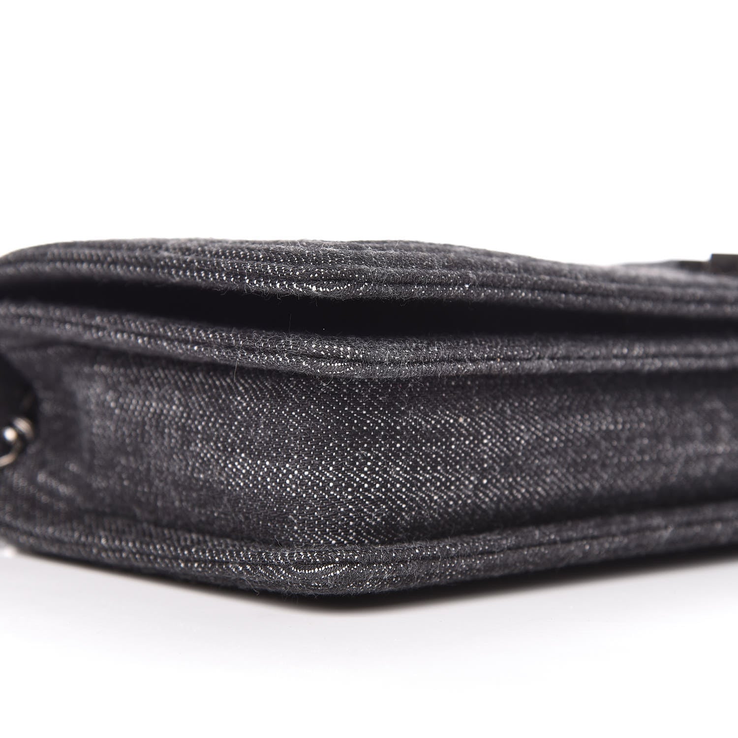 Chanel Denim Quilted Boy Clutch With Removable Chain Black 9 of 10