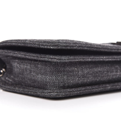 Chanel Denim Quilted Boy Clutch With Removable Chain Black 9 of 10