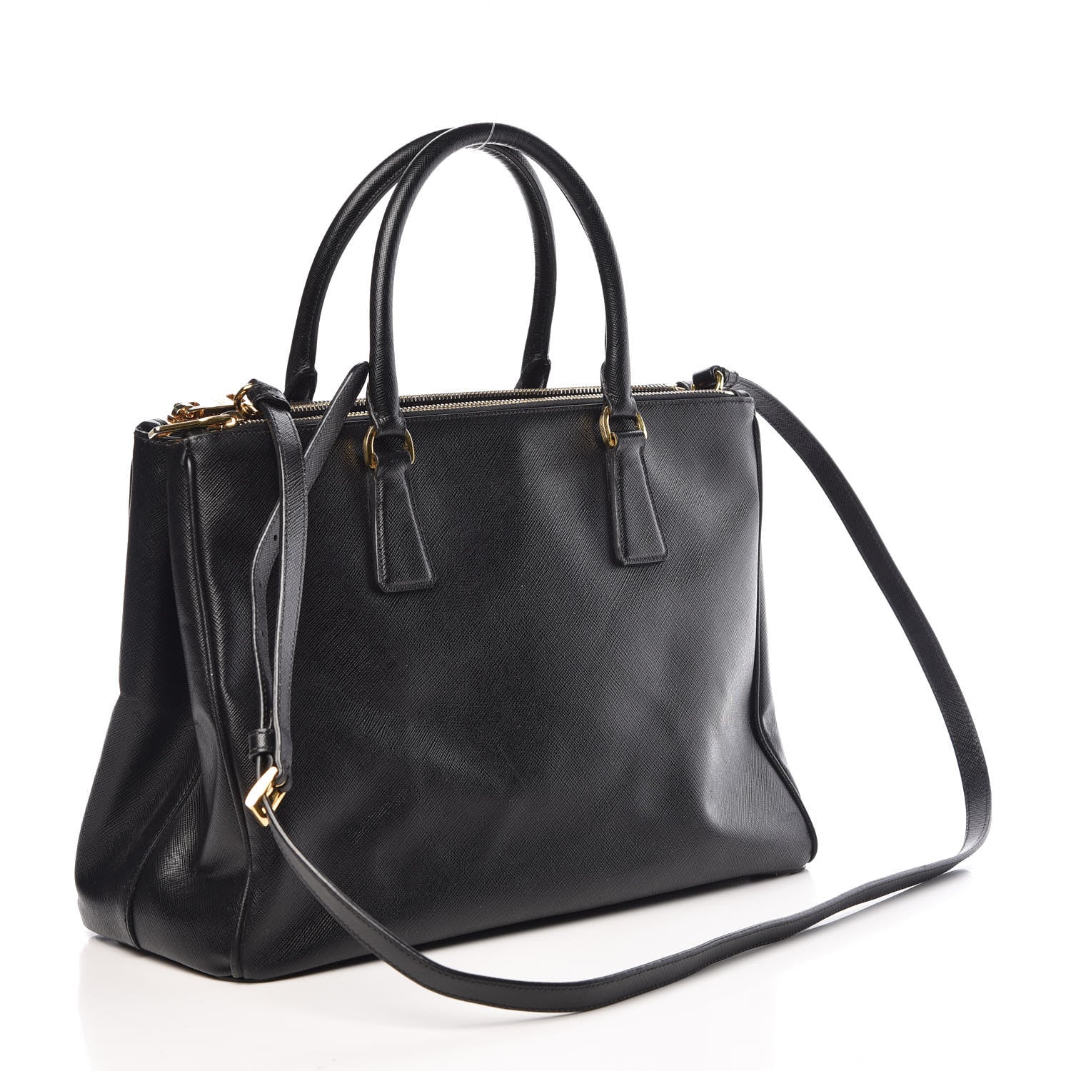 Prada Saffiano Medium Galleria Double Zip Tote Black 4 of 13