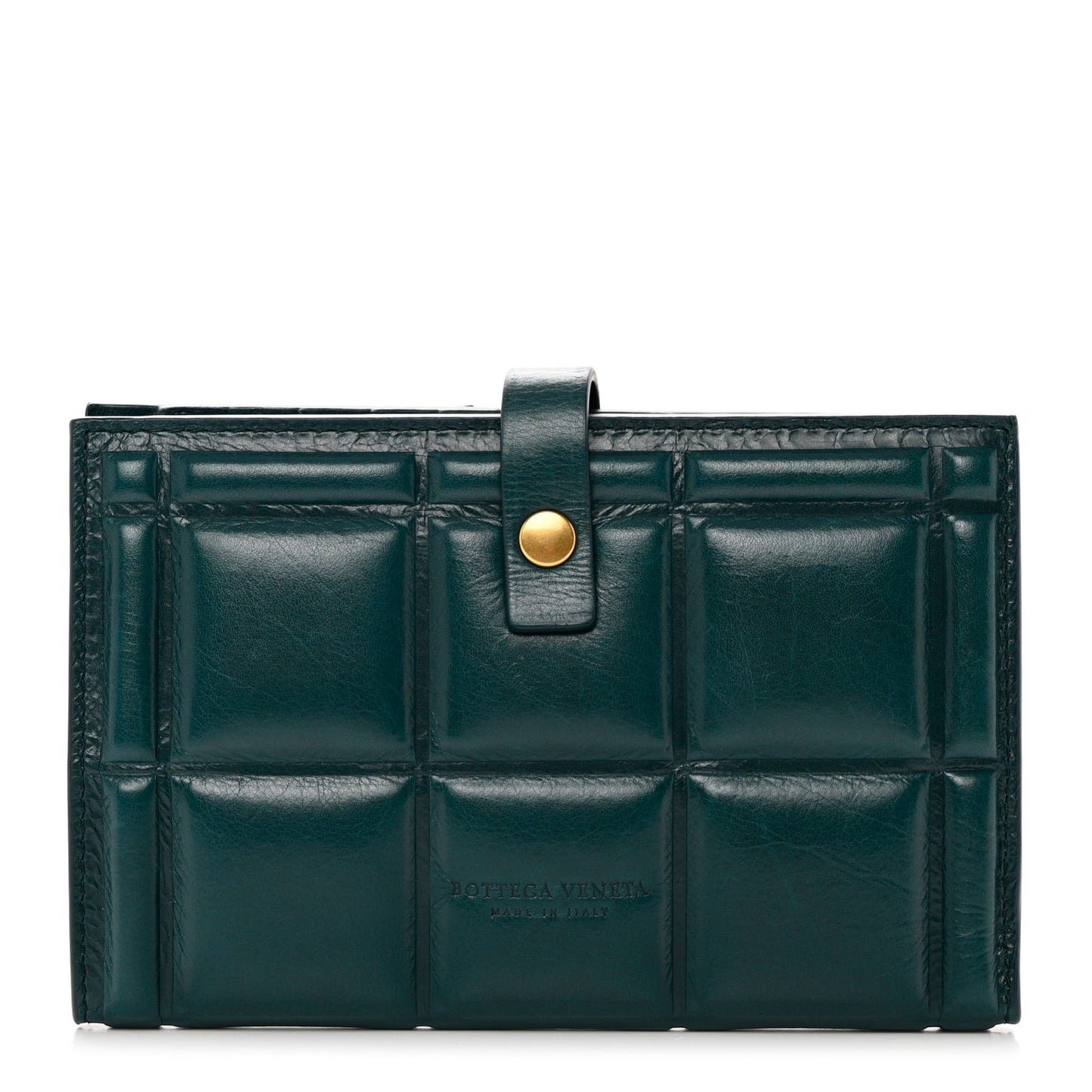 Calfskin Padded French Wallet Green