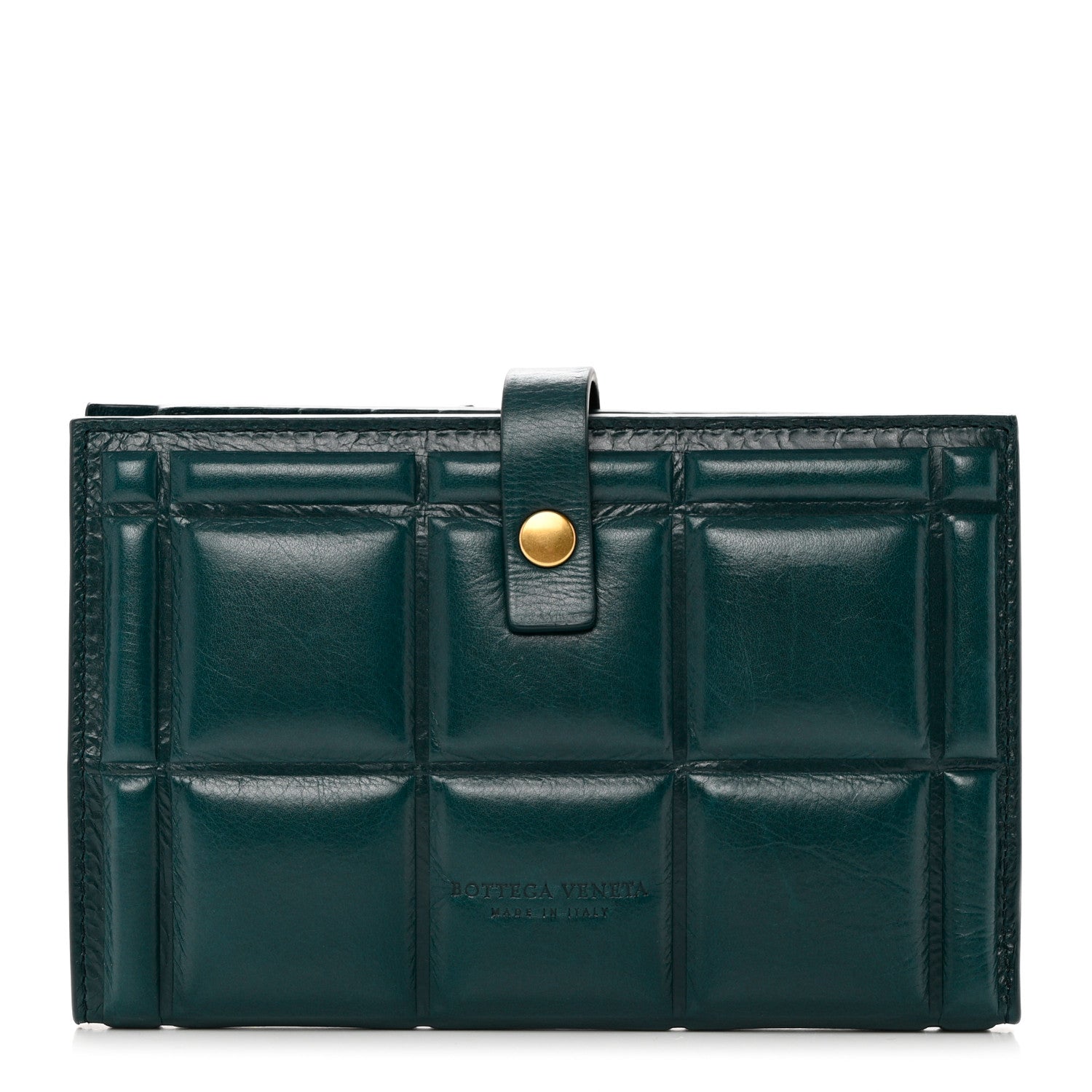 Bottega Veneta Calfskin Padded French Wallet Green 1 of 8