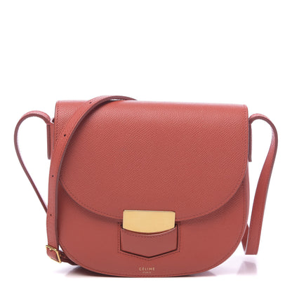 Celine Grained Calfskin Small Trotteur Terracotta 1 of 9