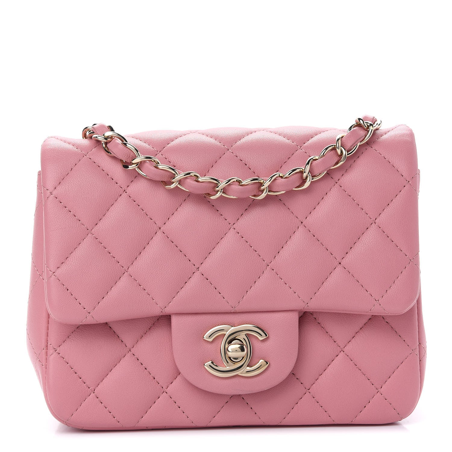 Chanel Lambskin Quilted Mini Square Flap Pink 1 of 9