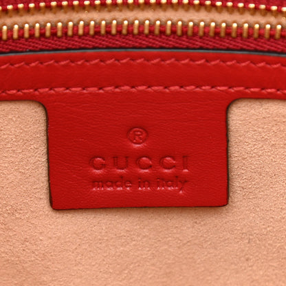 Gucci GG Supreme Monogram Medium Zippered Bucket Tote Beige Blue Hibiscus Red 6 of 11
