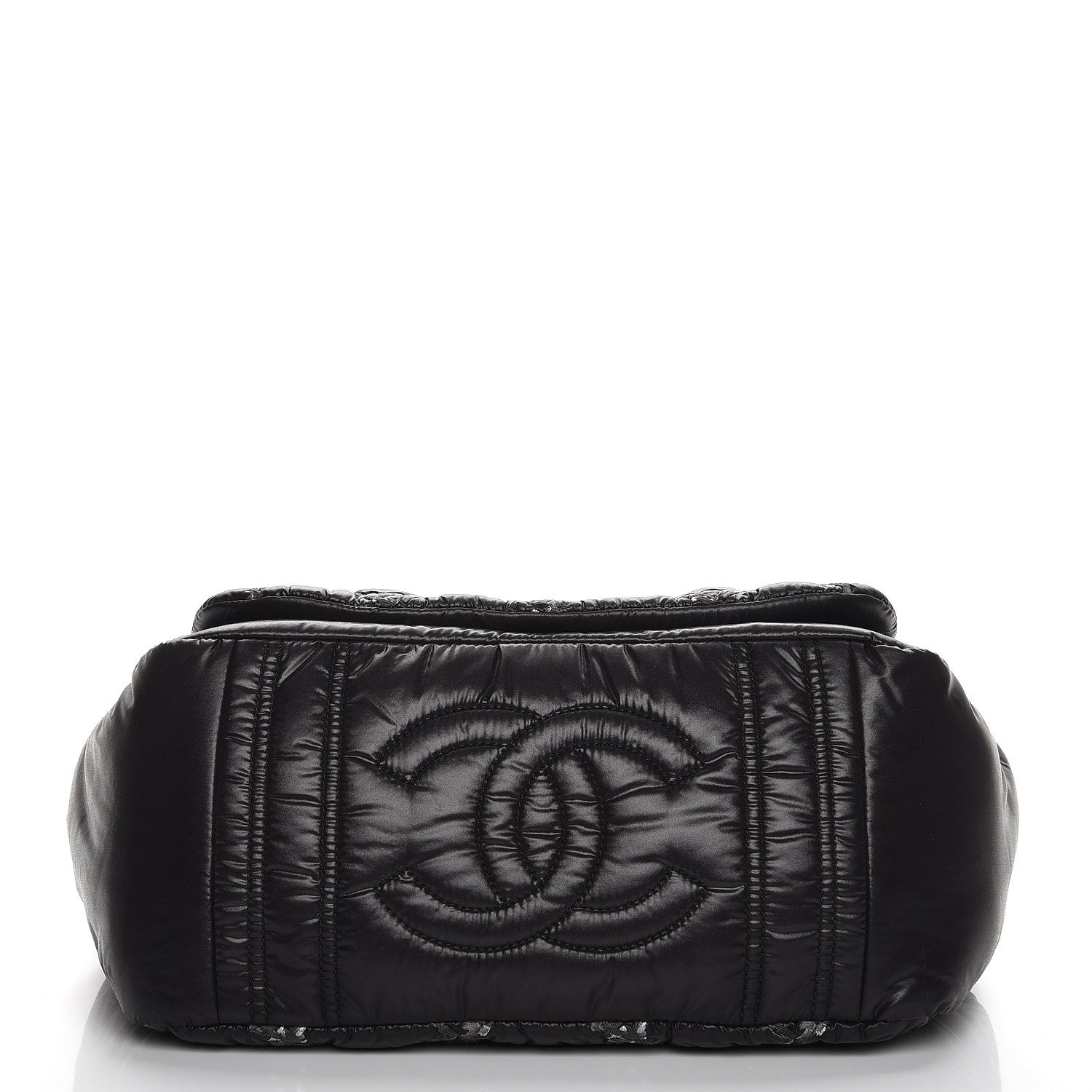 Chanel Nylon Quilted Tweed Stitch Bubble Flap Black 4 of 7