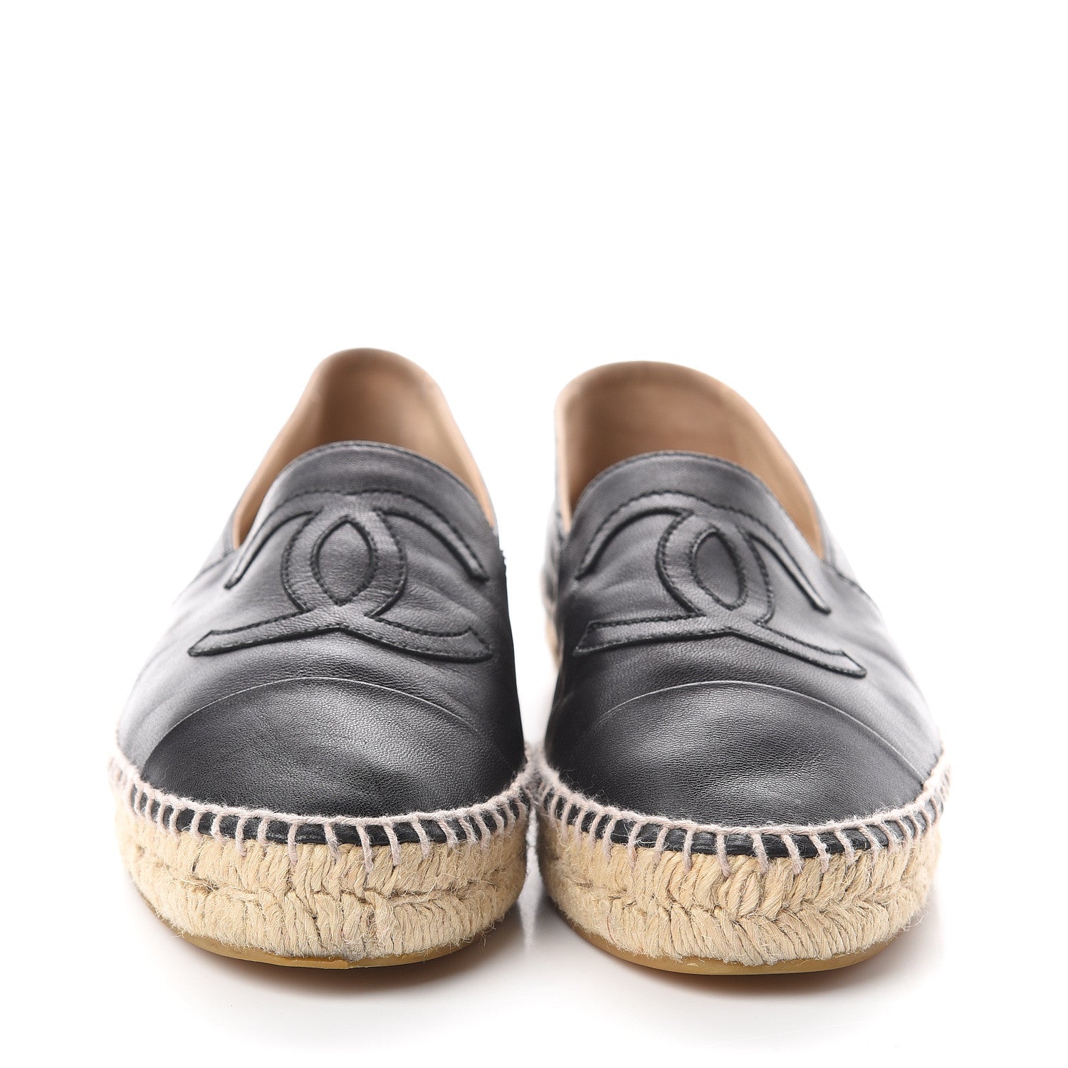 Chanel Lambskin CC Espadrilles 38 Black 2 of 7