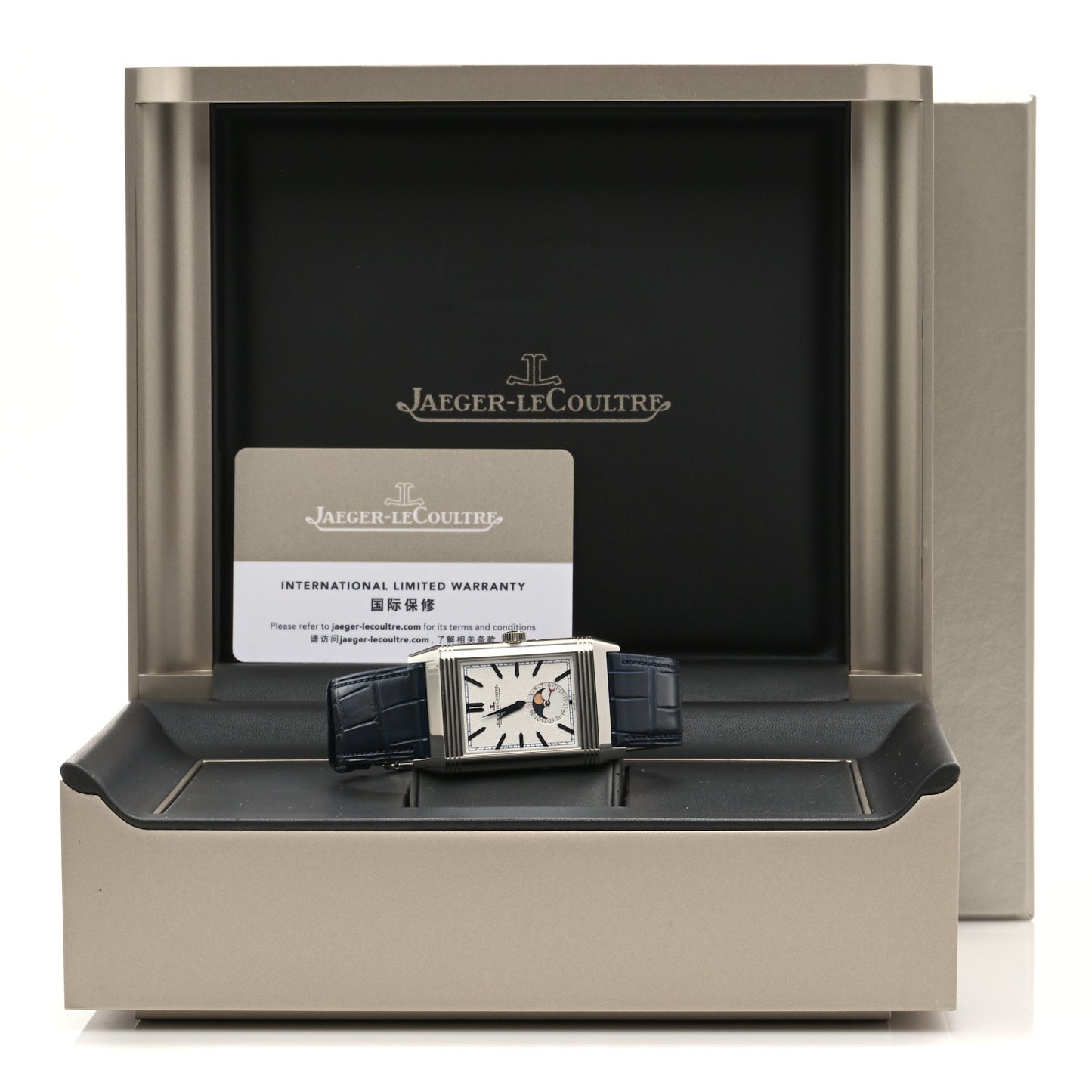 Stainless Steel Alligator 29.9mm Reverso Tribute Moon Manual Winding Watch Q3958420